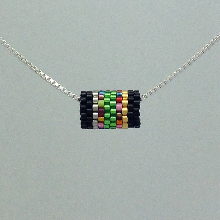 Black, Green Bead